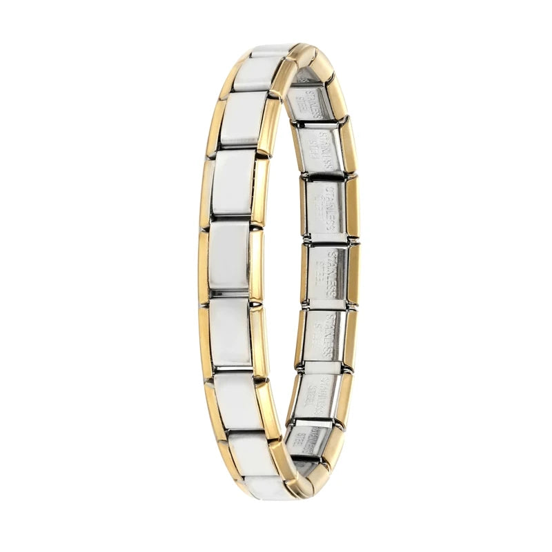 Women Men DIY Modular Charm Bracelet Stainless Steel 9MM Wide Jewelry