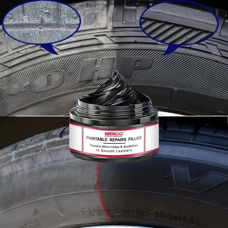 All-in-One Car Scratch Remover Wax & Tire Protectant - Gloss Finish & Yellowing Repair