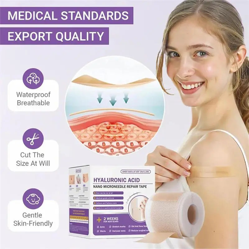 Silicone Scar Removal Patch - Gentle, Breathable Skin Repair Tape for Keloid, Burn & Trauma Scars
