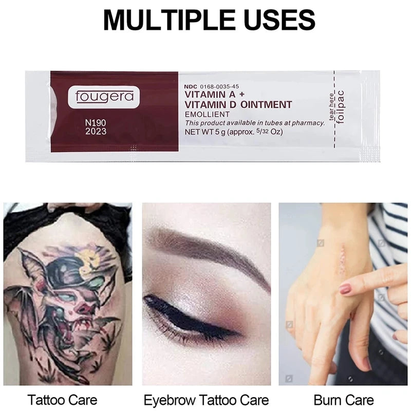 Tattoo Aftercare Cream with Vitamin A and D - Anti-Scar Healing Gel, 150mm x 18mm, Multiple Colors