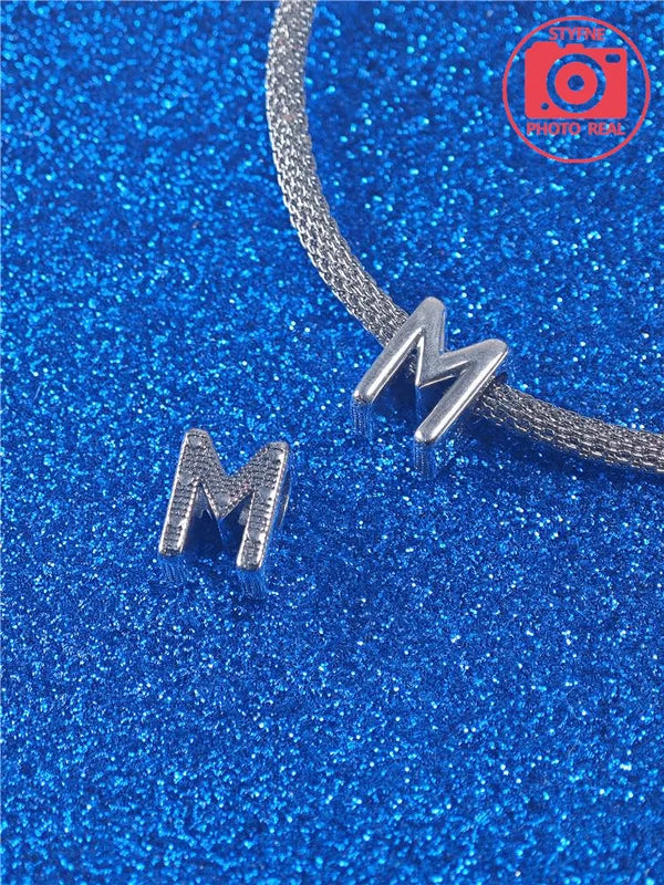 925 Sterling Silver Charm Beads for Bracelets - Letters & Pinyin Gift Jewelry