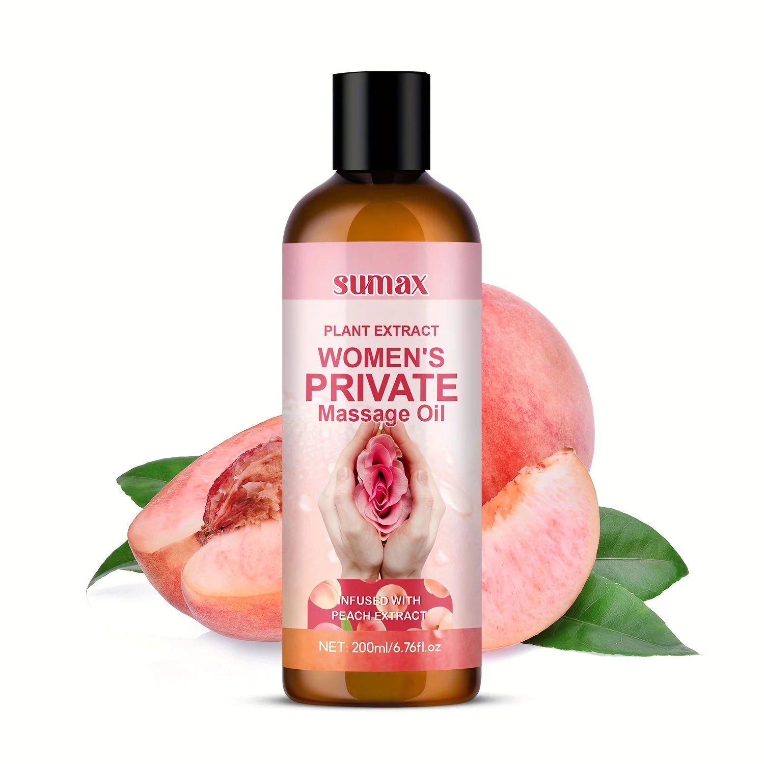 Private Peach Scent Massage Oil for Women, Long-Lasting Fragrance & Deep Moisturization