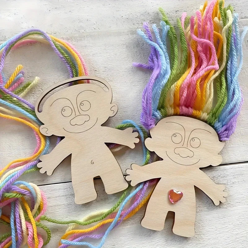 10pcs Wooden Mini Human Craft Figures for Parties Halloween Decorations New Year Gifts