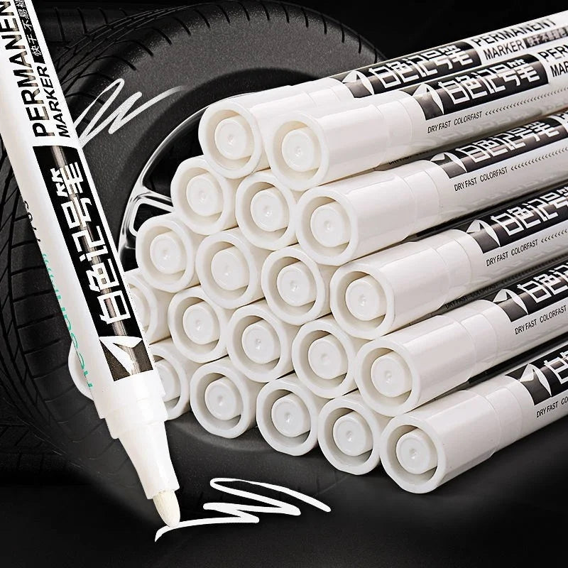 5pcs Waterproof Rubber Paint Markers for Tire & Car Painting - Multi-Color