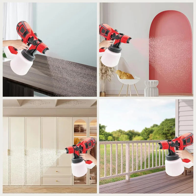 Cordless HVLP Paint Sprayer for Milwaukee 18V Battery, 30000 RPM, 4 Nozzles
