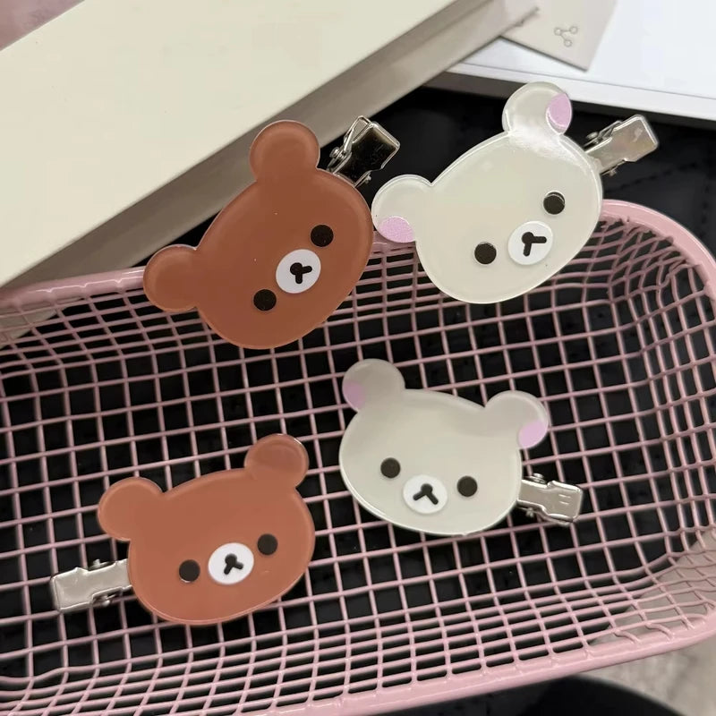 Cute Anime Bear Hair Clips for Women Girls - Korilakkuma & Rilakkuma Style Hair Accessories