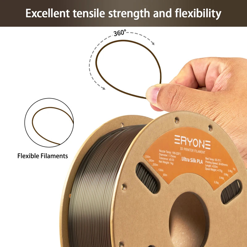 Ultra SILK PLA Filament 3D Printing 1.75mm 1Kg High-Quality for 3D Printer