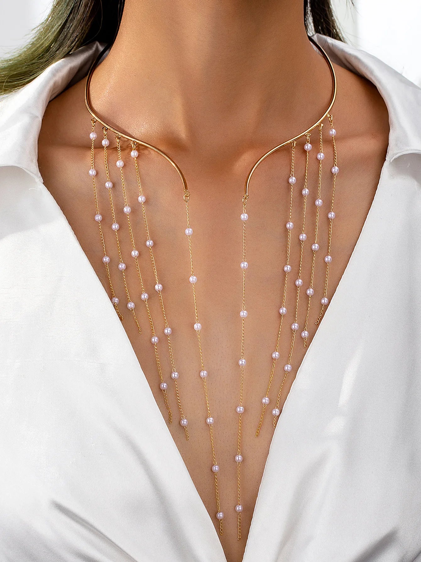 Pearl Tassel Necklace for Women - Elegant Fashion Jewelry, Party Gift