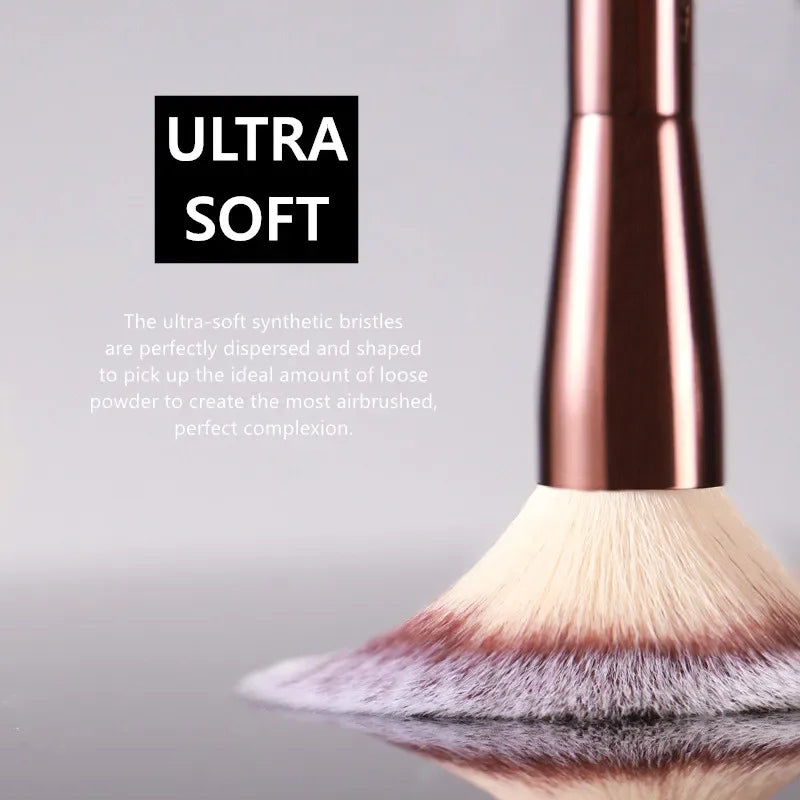 Double-Ended Powder Brush for Setting & Highlighting - Soft Synthetic Bristles