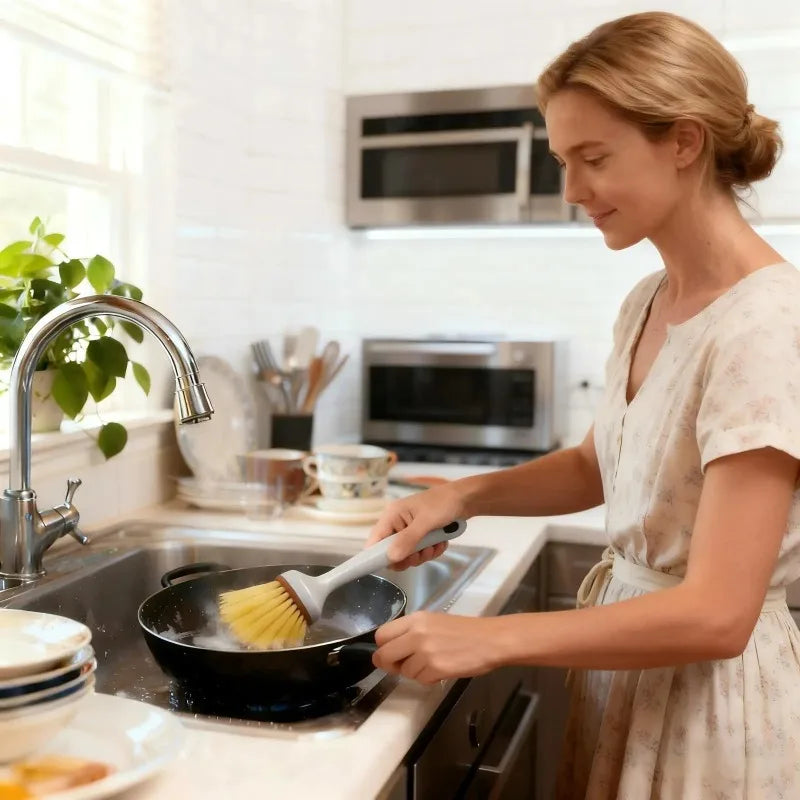 Kitchen Pot Brush Cleaning Tool Durable Dishwashing Scrubber