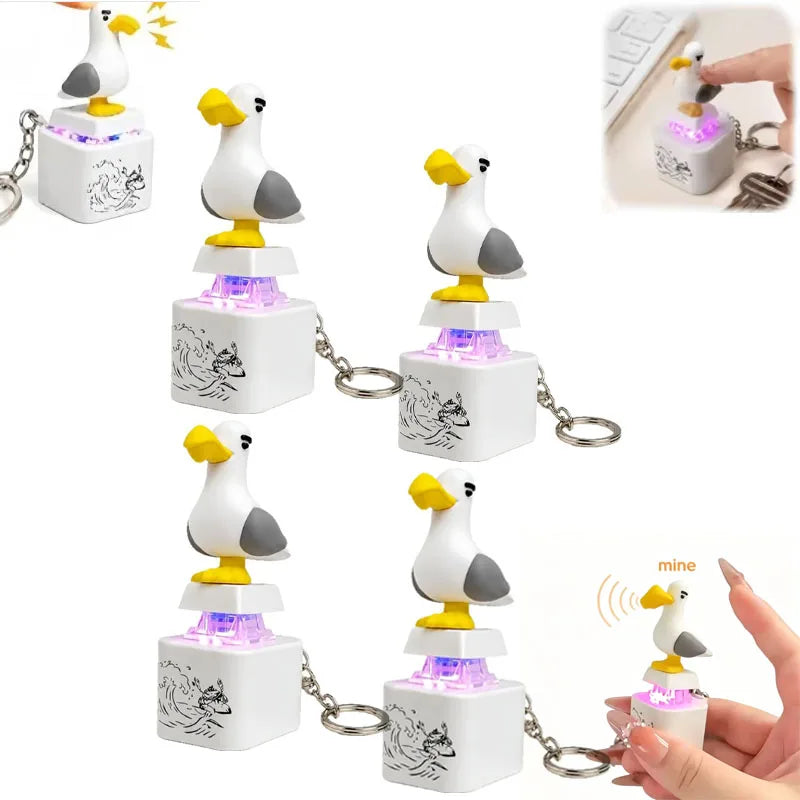 USB Clicky Keyboard Fidget Button with LED Sound Keychain - Light & Satisfying Feel
