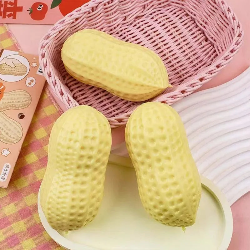 Peanut Stress Ball Crunchy Squeeze Toy for Kids & Adults - Sensory Fidget Ball