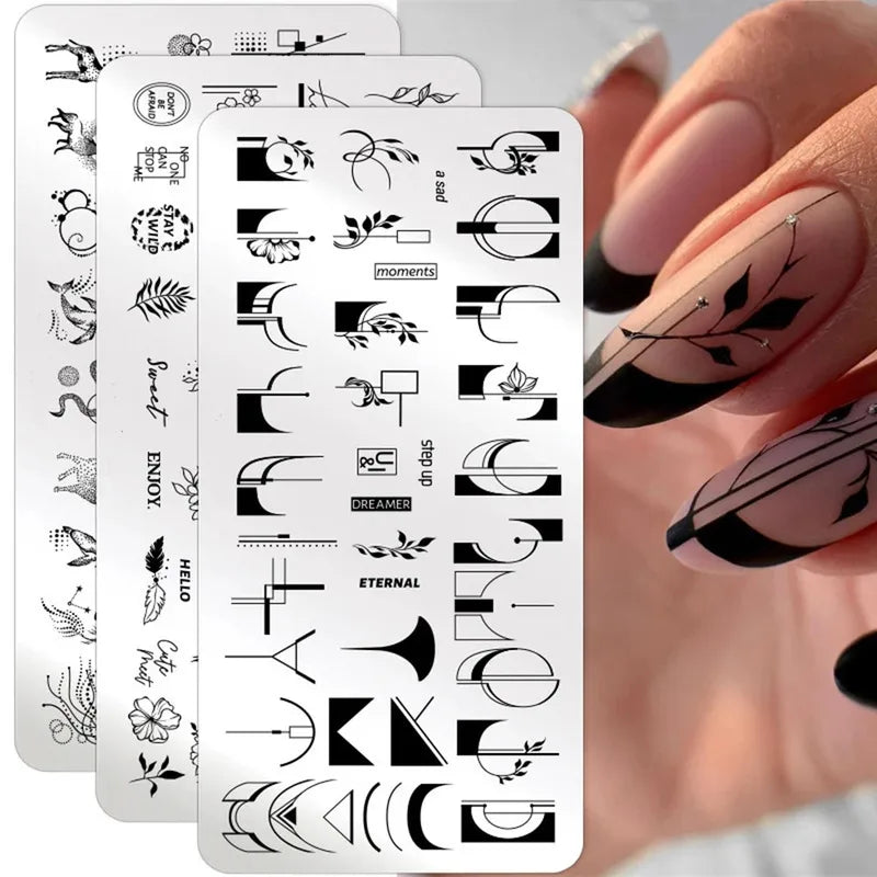 Geometric Nail Stamping Plate for Nail Art Design - Stainless Steel Craft Tool