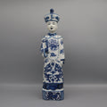 Chinese Emperor Statue Porcelain Decor for Home, Qing Dynasty Generations
