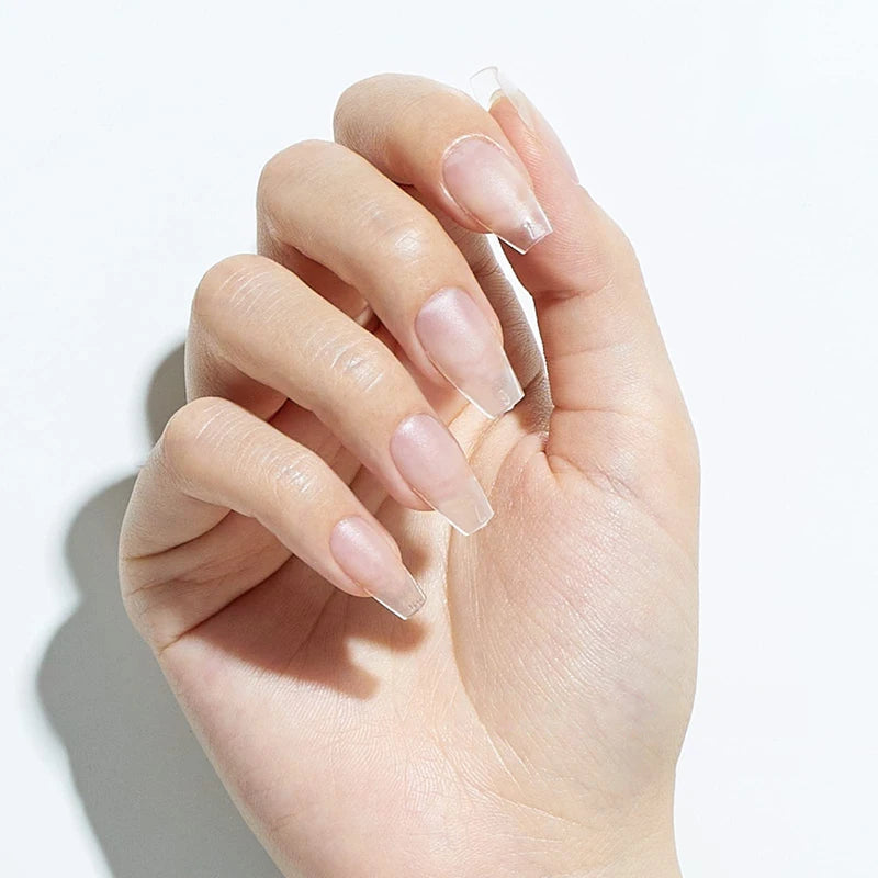 240PCS Full Cover Almond Coffin Nail Tips - Medium Short Matte False Nails