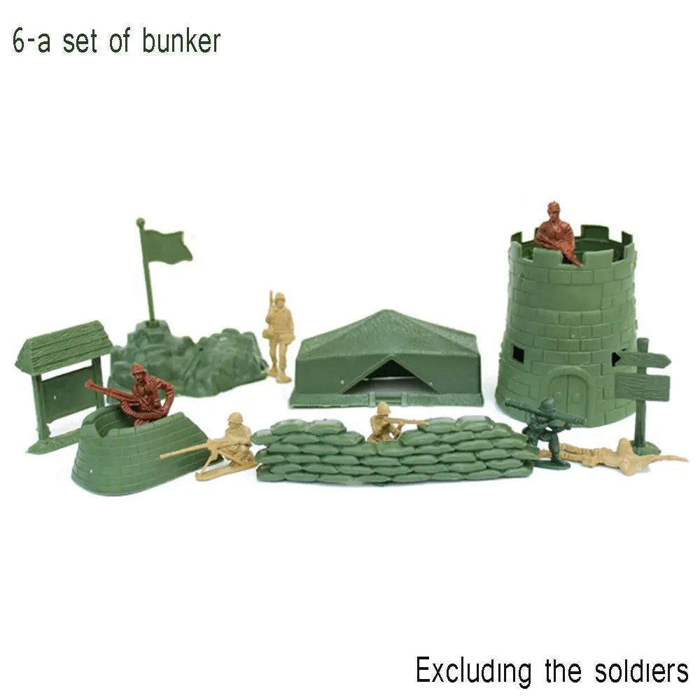 100-Piece Plastic Army Soldier Figures Set with Vehicles & Accessories for Kids