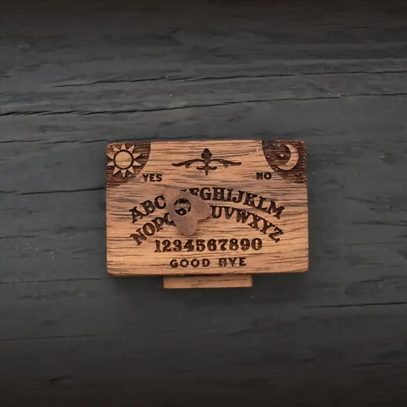 Miniature Wooden Ouija Board Spirit Board - Retro Halloween Decor