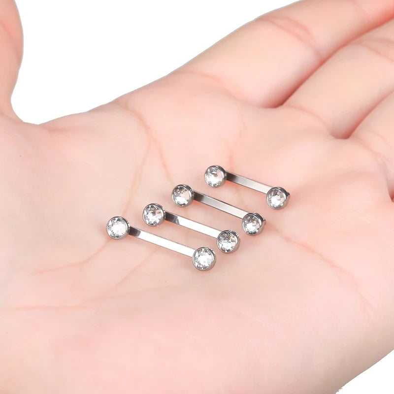 1/5PCS Titanium CZ Gem Dermal Surface Barbell Piercings Micro Dermal Anchor Jewelry