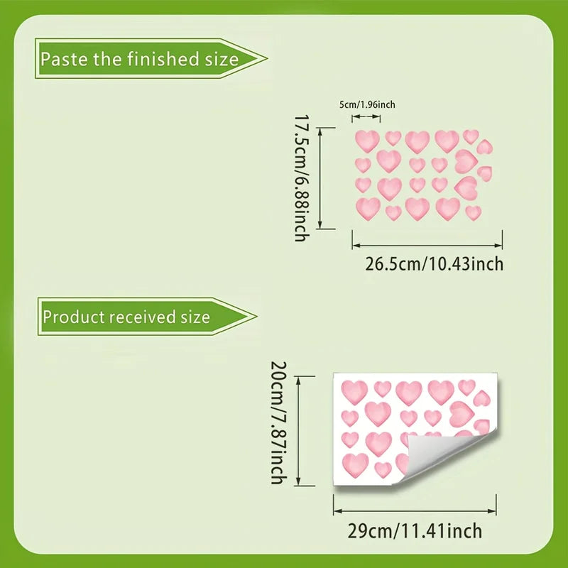 Pink Love Glow in The Dark Wall Decals for Nursery & Home Decor