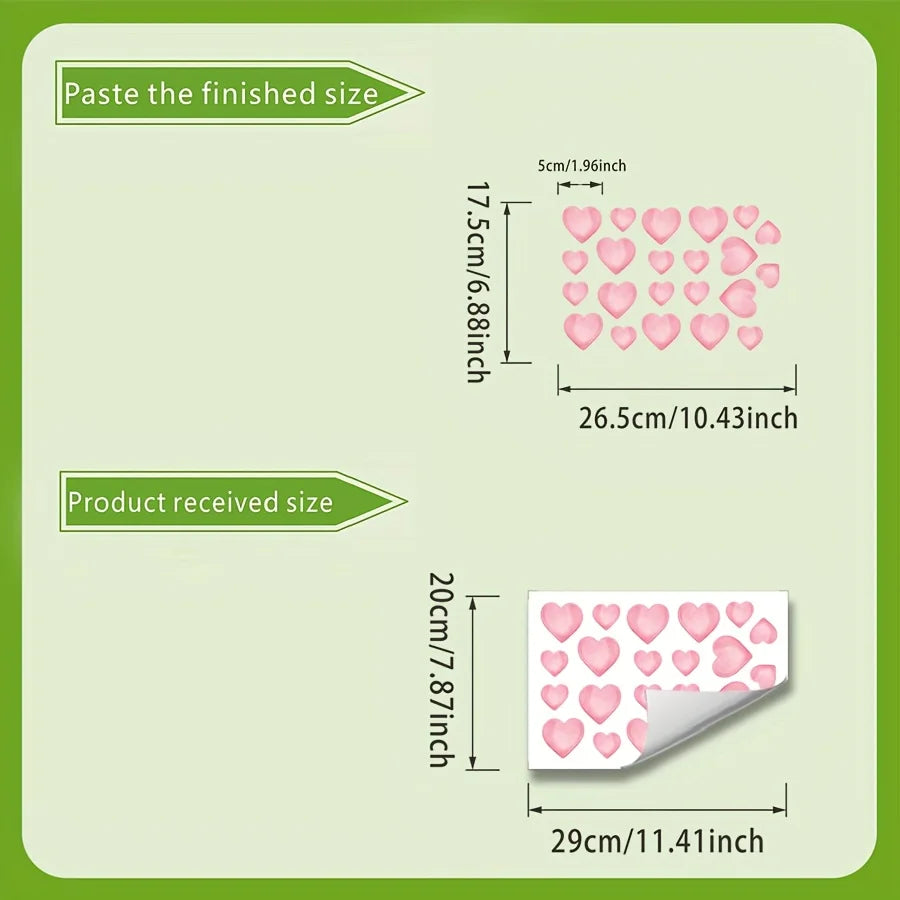 Pink Love Glow in The Dark Wall Decals for Nursery & Home Decor