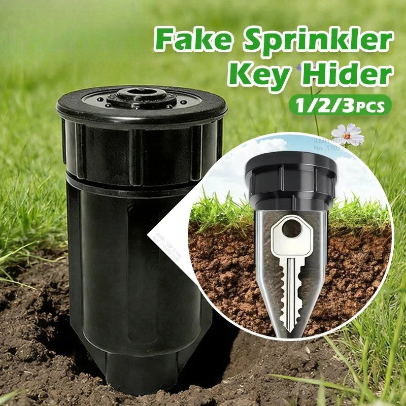 Outdoor Hidden Key Safe Box - Waterproof Garden Fake Sprinkler Hider