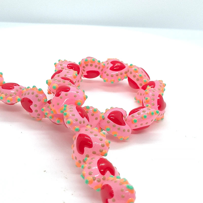 Heart-Shaped Lampwork Glass Beads for Jewelry Making - 4 or 8 Pieces