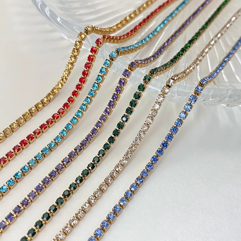 Luxury Crystal Necklace for Women - Gold Plated Stainless Steel Jewelry Gift