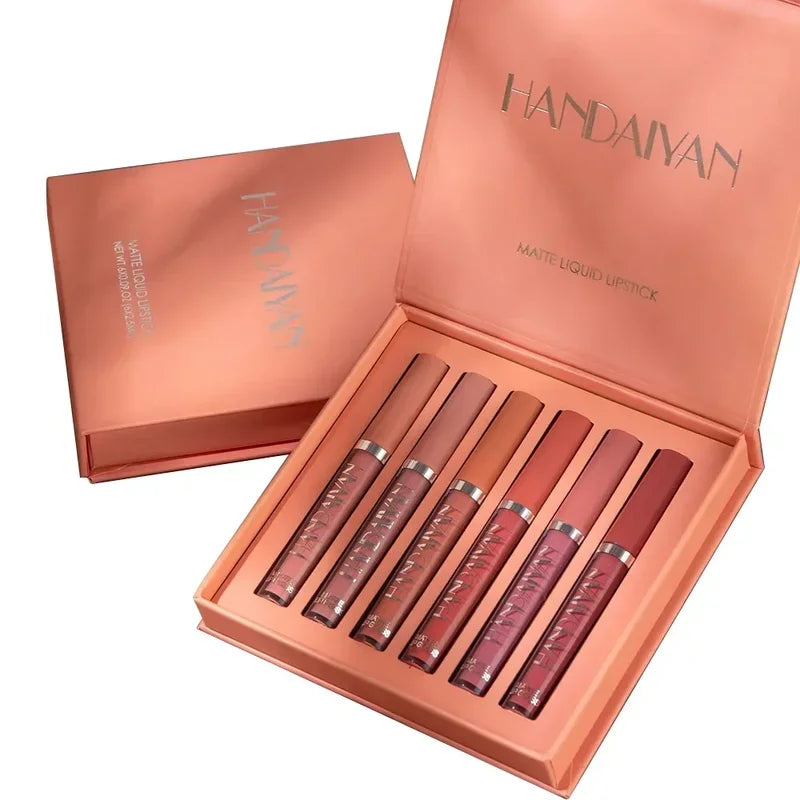 6-Piece Waterproof Long-Lasting Matte Lipstick Set for Women - Non-Stick & Hydrating