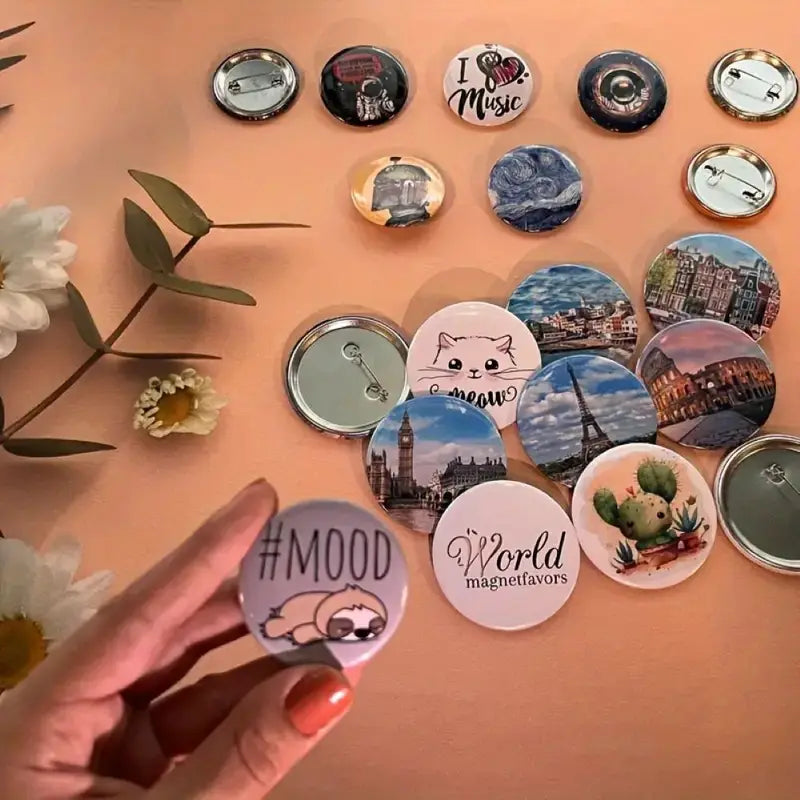 Custom Personalized Metal Lapel Pins with Text and Image Printing for Brooches and Awards