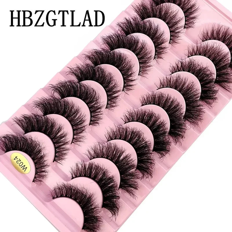 False Eyelash 10 Pairs Faux Mink Fluffy Dramatic Wispy Makeup Tools