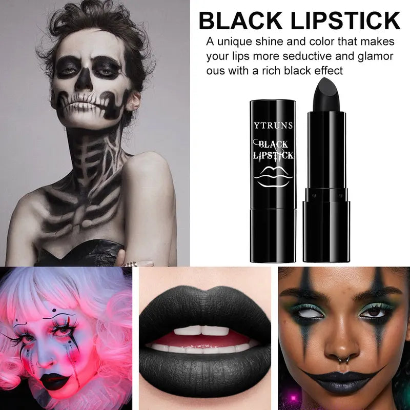 Matte Black Lipstick - Long-Lasting Waterproof Gothic Lip Makeup for Parties