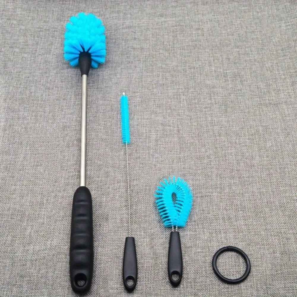 Stainless Steel Water Bottle Cleaning Brush Set Flexible Long Handle Reusable Blue