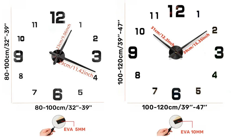 DIY Frameless 3D Luminous Wall Clock - Silent Modern Digital Wall Decor