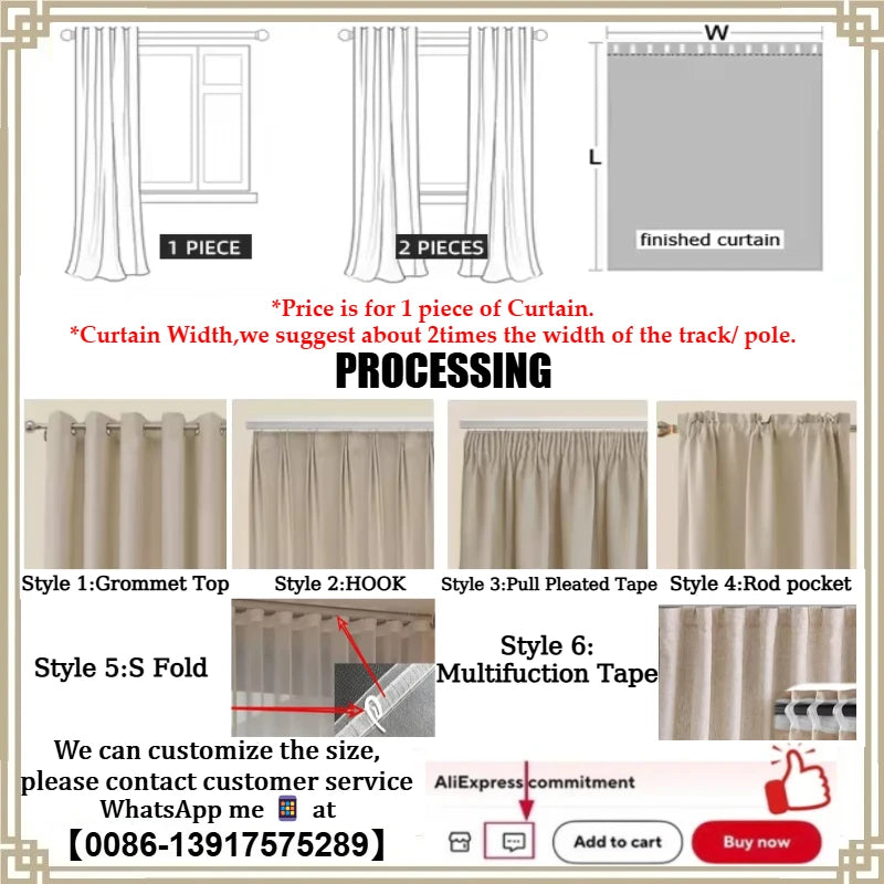 Sheer Window Curtains Beige Tulle for Living Room Bedroom Elegant Voile Drapes