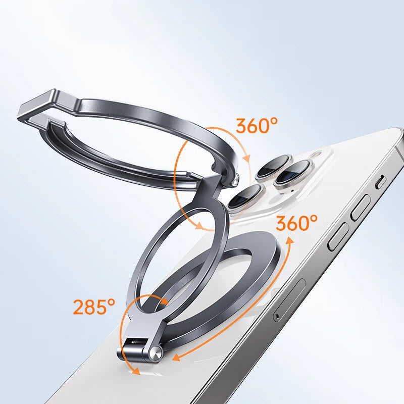 360° Rotation Magnetic Finger Ring Phone Holder Aluminum Alloy Foldable