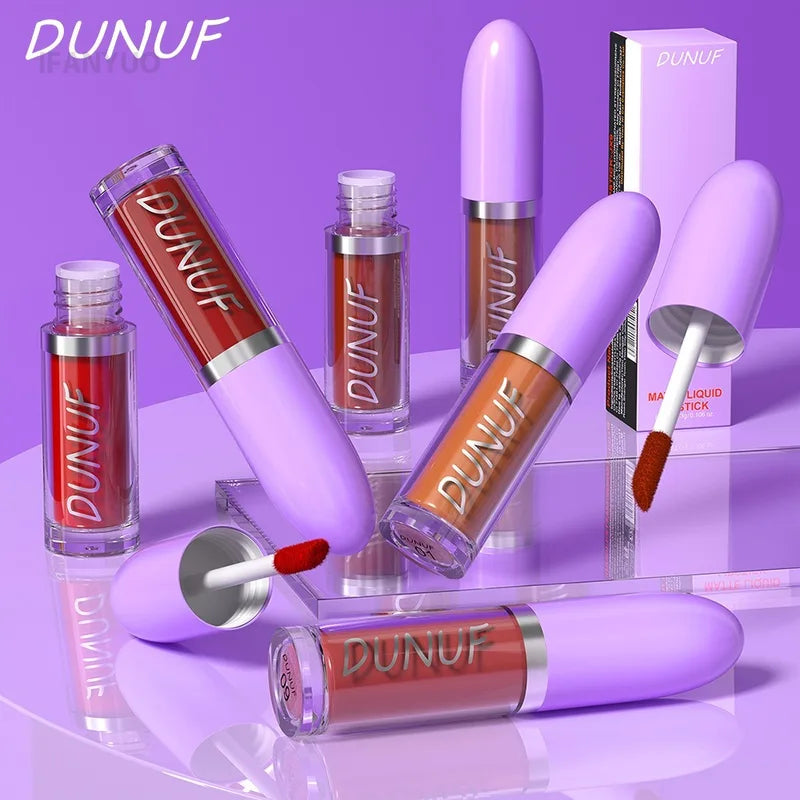 Waterproof Matte Lip Gloss - Long-Lasting Velvet Lipstick in Multiple Colors