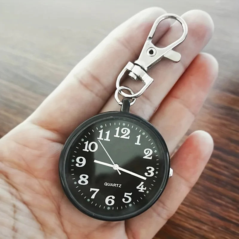 Mini Quartz Pocket Watch Keyring - Nurse, Doctor, Student Gift & Accessory