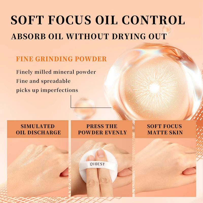 Oil-Control Matte Setting Powder with Concealer - Pressed Foundation for Flawless Skin