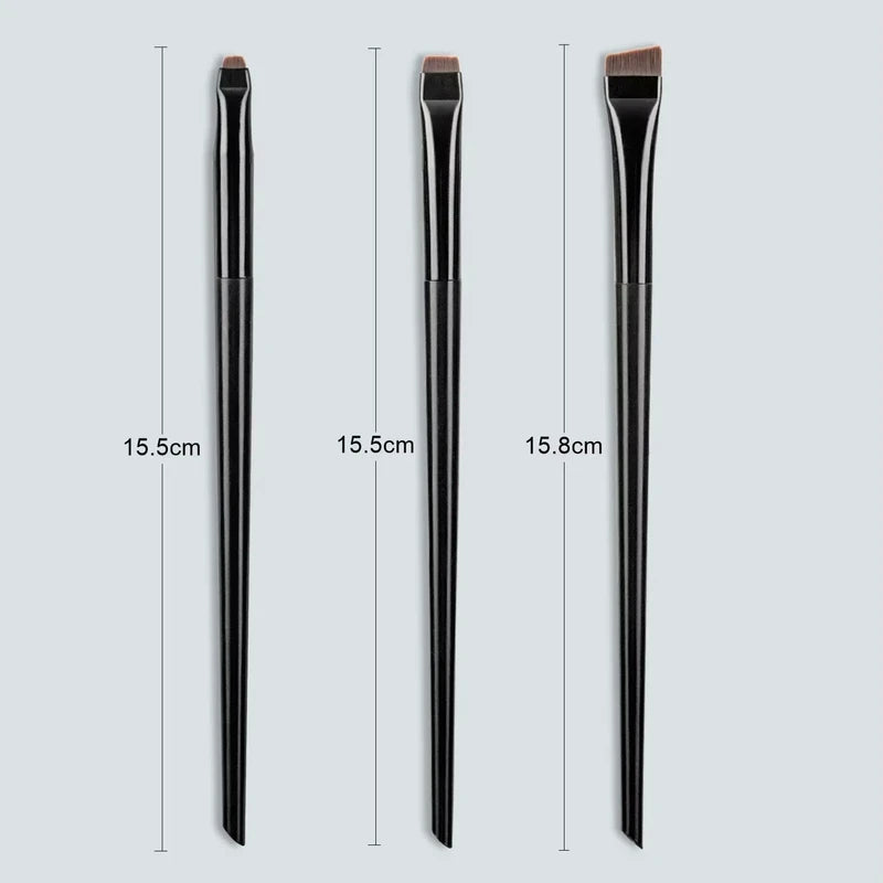 3 Pcs Eyeliner & Eyebrow Makeup Brush Set - Ultra-Thin, Precise Application
