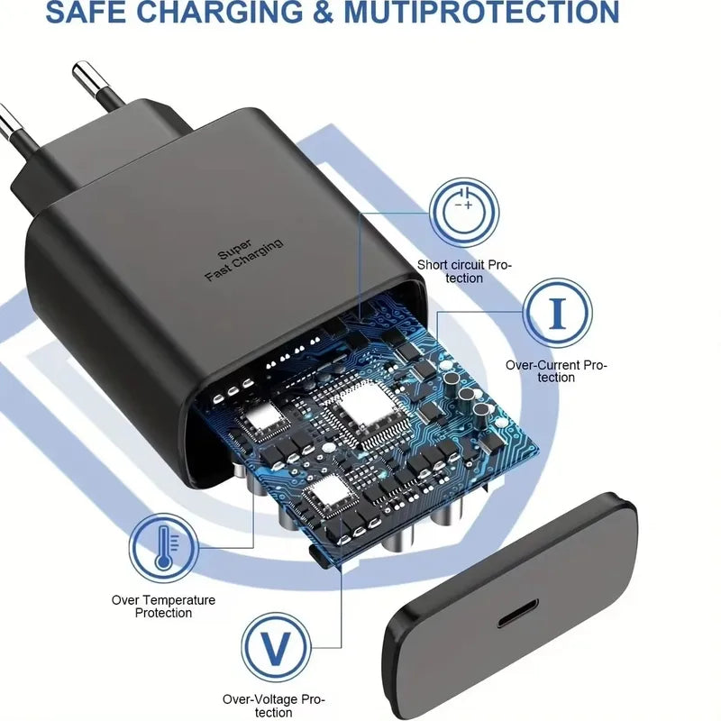 PD 45W USB-C Fast Charger with 2m Quick Charging Cable for Samsung Galaxy