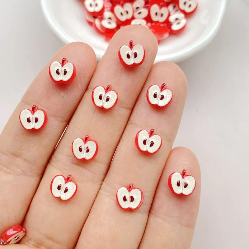 50Pcs Mini Fruit Resin Nail Art Rhinestones for DIY Manicure & Jewelry