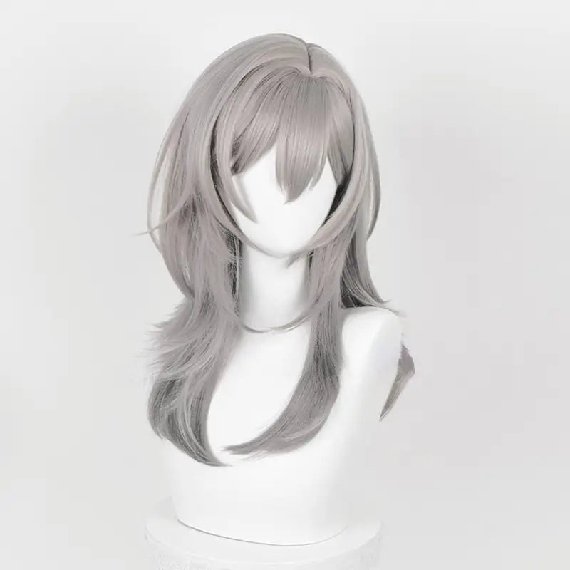 Gray Gradient Cosplay Wig for Anime & Gaming - Heat Resistant Synthetic Hair