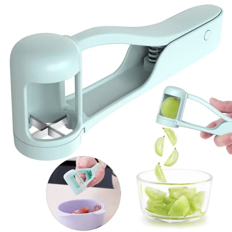 Fruit Slicer Cutter for Grapes Cherry Tomatoes & Salad Prep - Kitchen Gadget