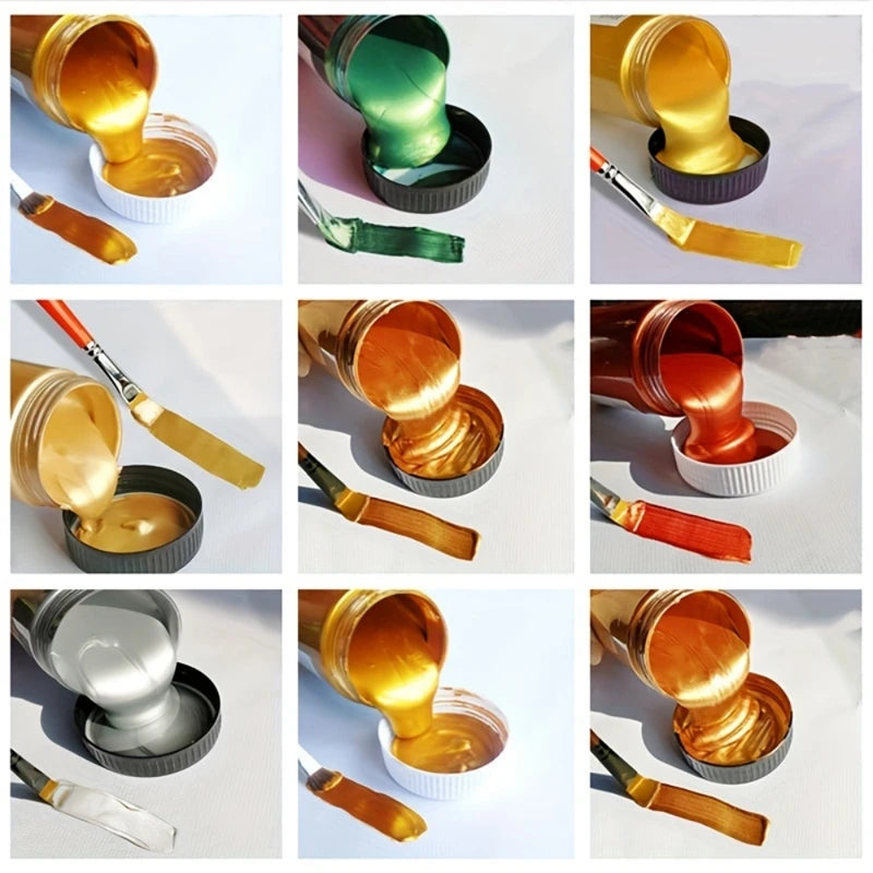 60ml Metallic Acrylic Paint - Waterproof, Non-Fading for Art & Craft