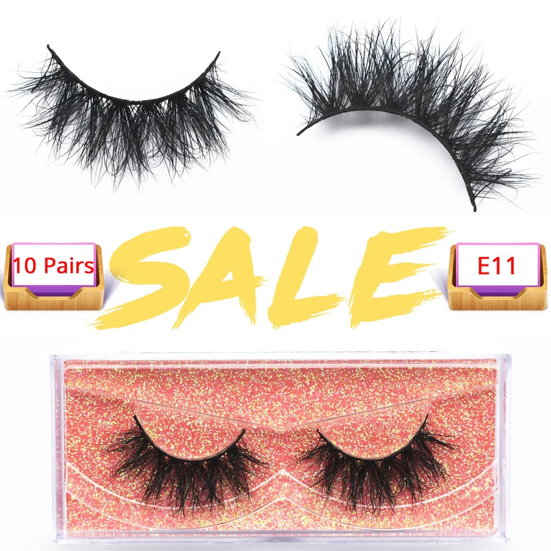10 Pairs Mink False Eyelashes Wholesale Natural 3D Flared Makeup Lashes