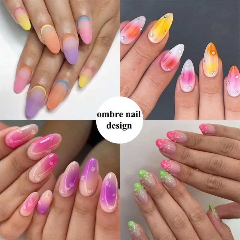 Colorful Mini Square Nail Sponge & Grab Pen Set for Gradient Nails DIY - 50/100PCS