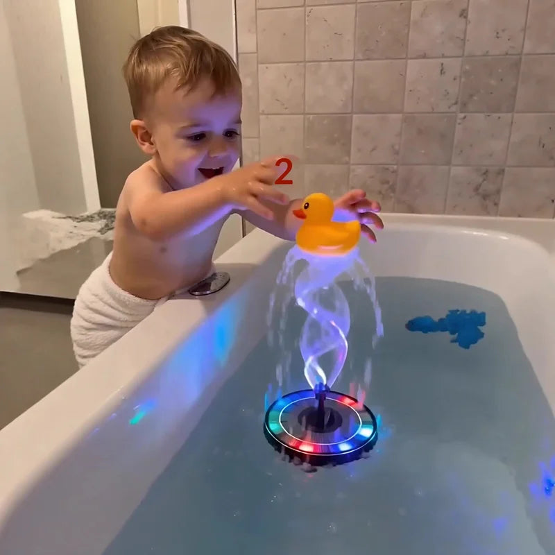 Floating LED Water Fountain Toy for Bathtub - Solar Powered Color Change Water Circulator