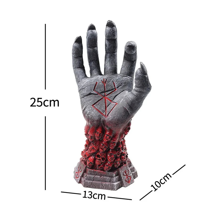 Handcrafted Berserk Anime Hand of God Resin Figurine - Halloween Skeleton Decor