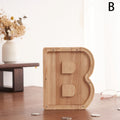 Alphabet Moneybox Coin Bank Wooden Piggy Bank for Kids and Home Decor
