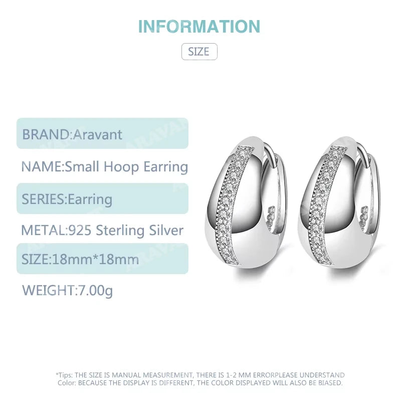 Sterling Silver 18mm Small Hoop Earrings for Women Wedding Jewelry Gift
